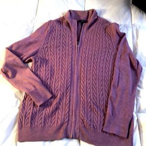 Talbots lavender zippered sweater.